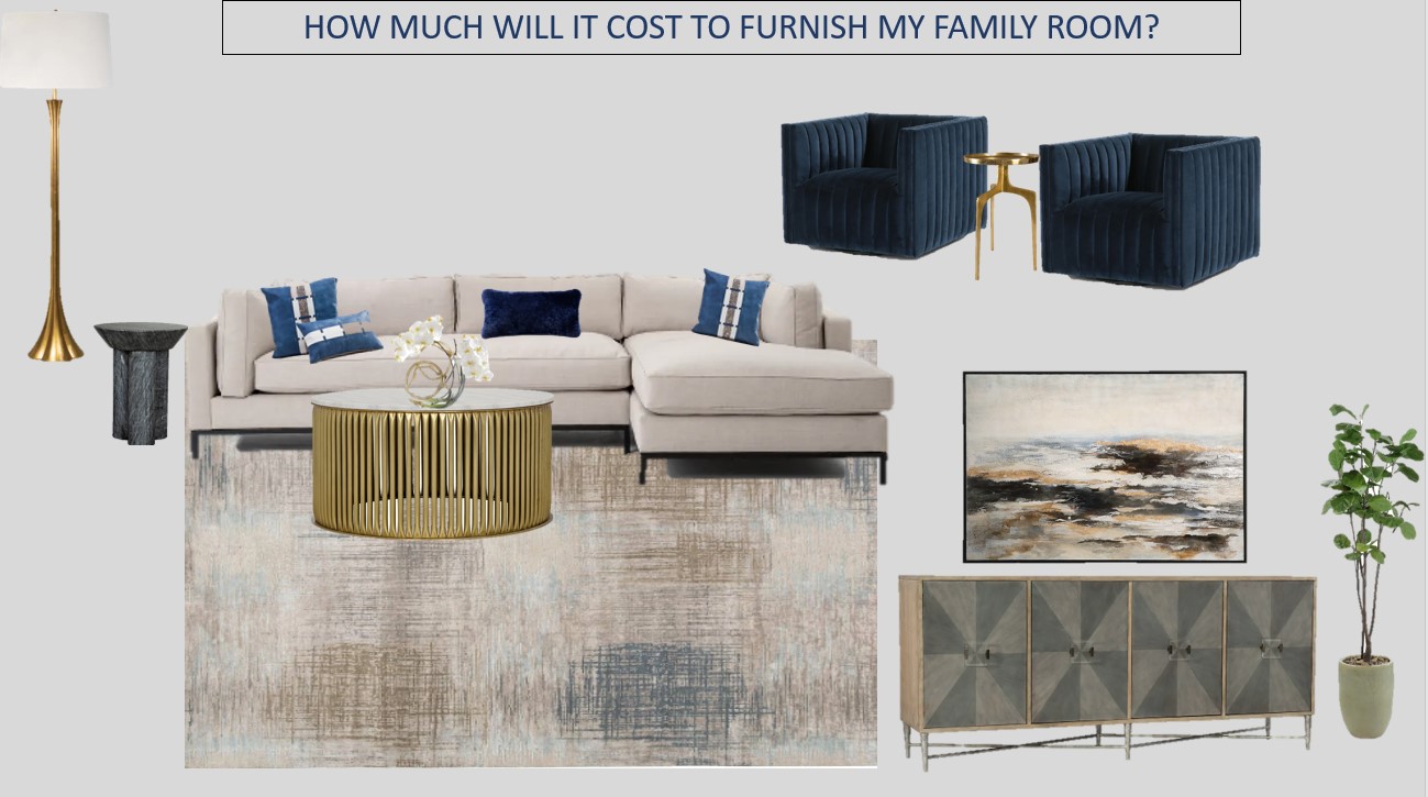 S Interior Design Family Room Furniture and Art, Accessory selections